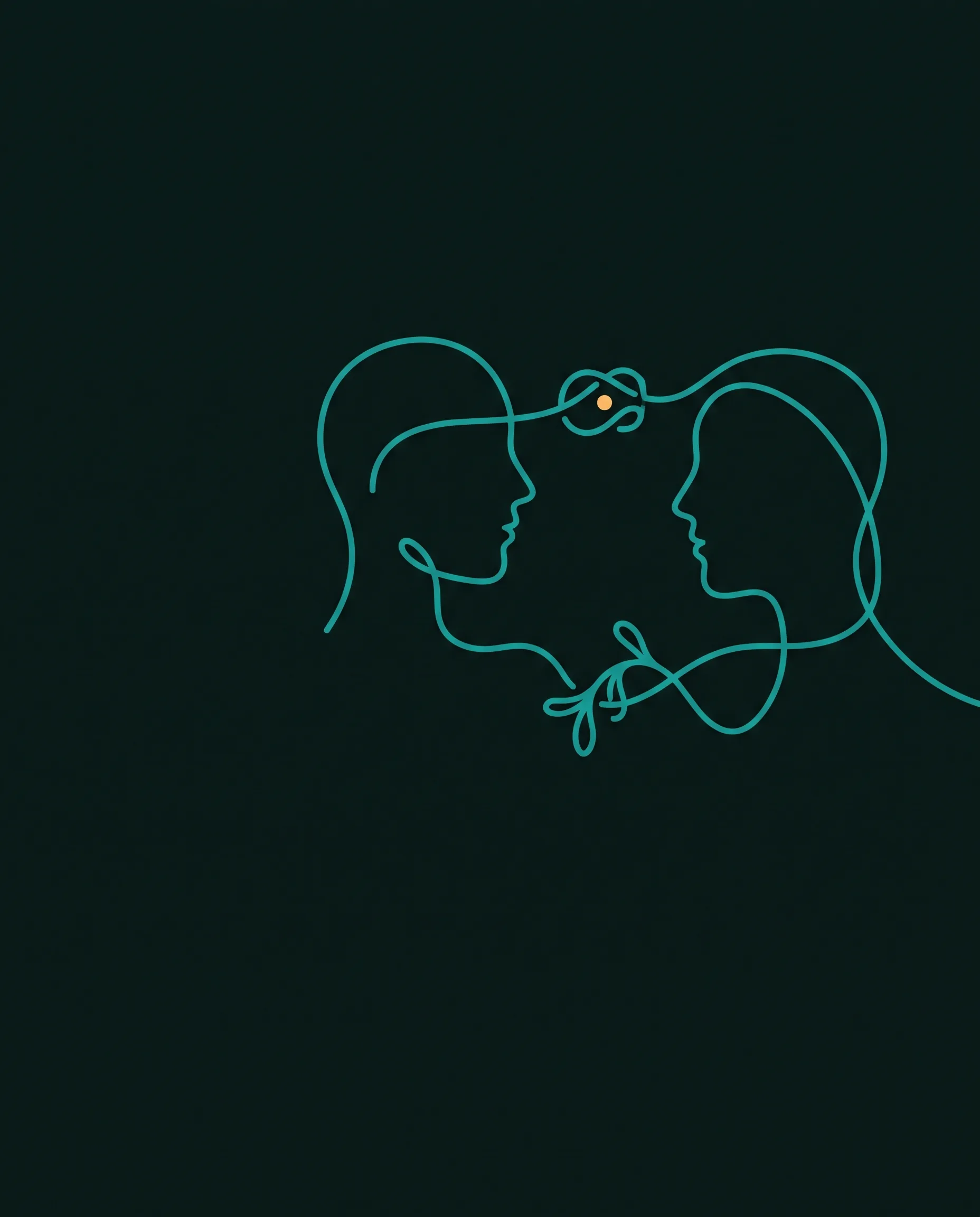 Monoline-Illustration: eine Hand entwirrt einen Knoten